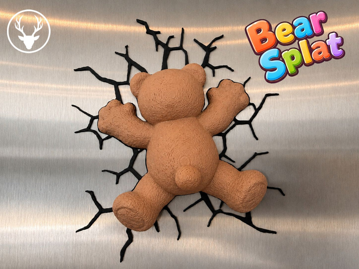 Bear splat fridge magnet, designed by Stag 3D