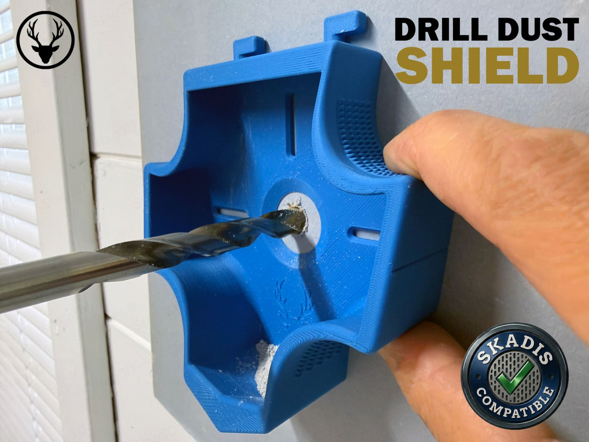 Drill dust shield, Skadis compatible, designed by Stag 3D