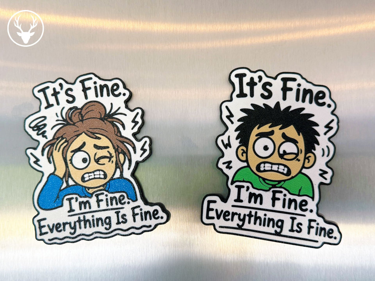 It's fine everything is fine fridge magnets, designed by Stag 3D
