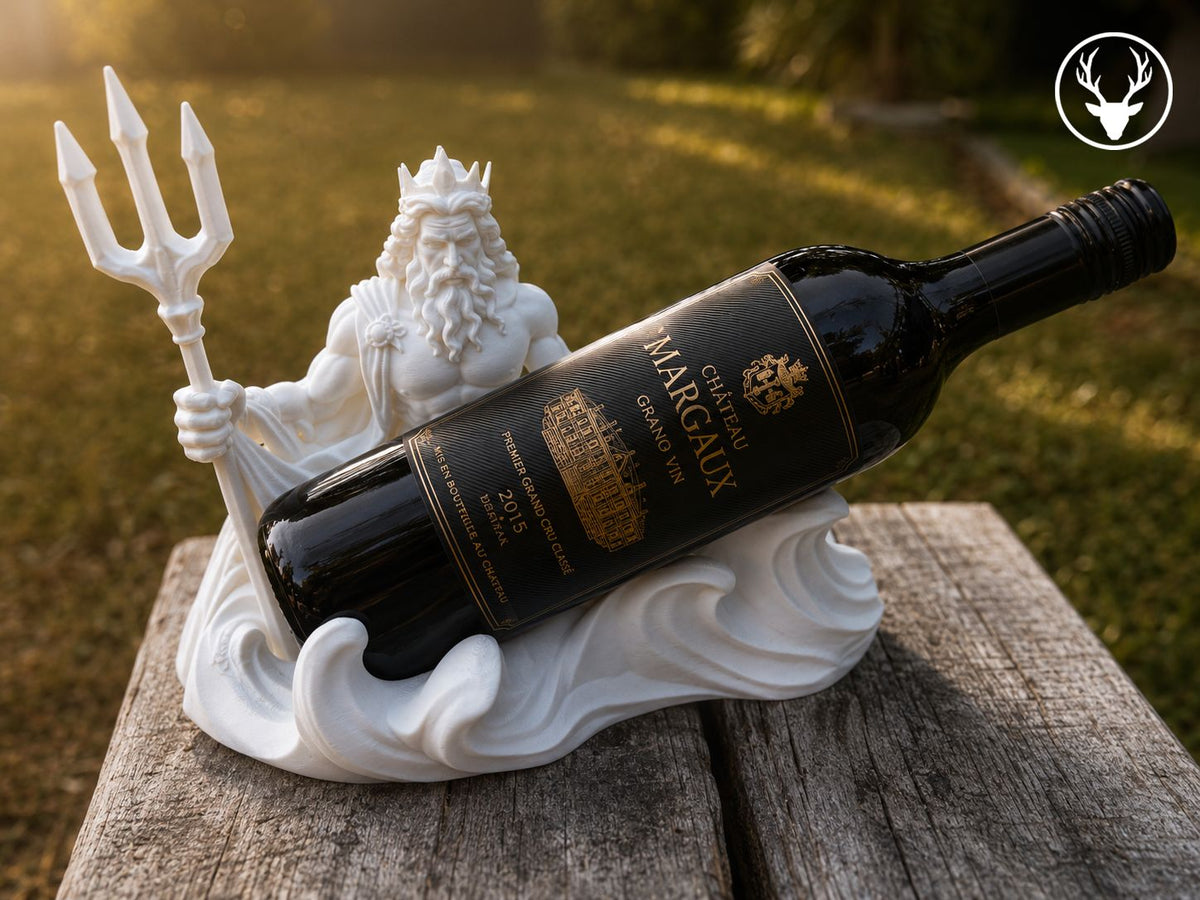 Poseidon wine bottle holder, designed by Stag 3D