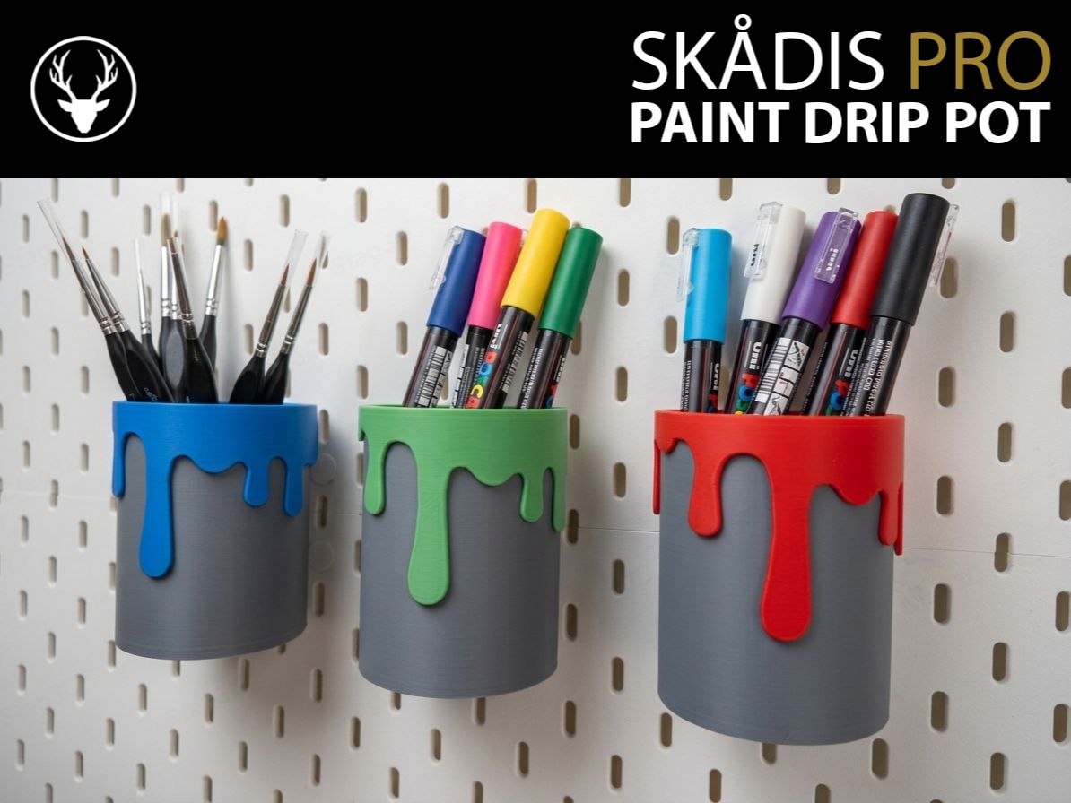 Skadis paint drip pot, designed by Stag 3D